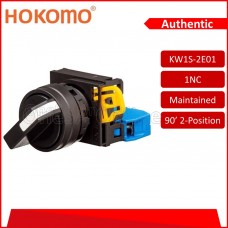 HOKOMO SELECTOR SWITCH, 90° ~ 2-POSITION ~ MAINTAIN TYPE ~ 1NO, (KW1S-2E01)