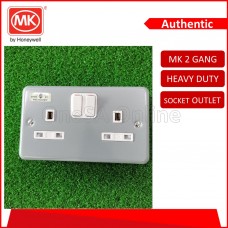 MK 2 GANG HEAVY DUTY SOCKET OUTLET, 13A ~ SWITCHED, (G2946-ALM)