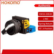 HOKOMO SELECTOR SWITCH, 45° ~ 3-POSITION ~ SPRING RETURN TYPE ~ 2NO/2NC, (KWIS-33E)