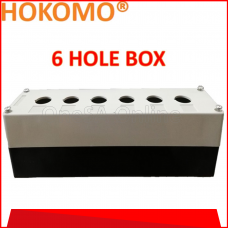 HOKOMO PUSH BUTTON SWITCH CONTROL STATION BOX C/W SCREW, DIA 22MM ~ 6HOLE, (BX-22-6)