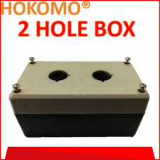 HOKOMO PUSH BUTTON SWITCH CONTROL STATION BOX C/W SCREW, DIA 22MM ~ 2HOLE, (BX-22N-2)