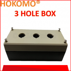 HOKOMO PUSH BUTTON SWITCH CONTROL STATION BOX C/W SCREW, DIA 22MM ~ 3HOLE, (BX-22N-3)