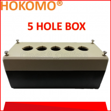 HOKOMO PUSH BUTTON SWITCH CONTROL STATION BOX C/W SCREW, DIA 22MM ~ 5HOLE, (BX-22N-5)