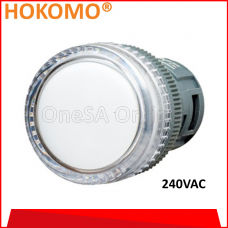 HOKOMO 22MM AC240V WHITE COLOR INDICATOR LAMP PILOT LAMP, (HPL22N-W-A240)