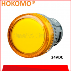 HOKOMO 22MM DC24V YELLOW COLOR INDICATOR LAMP PILOT LAMP, (HPL22N-Y-D24)