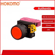 HOKOMO 22MM RED COLOR MAINTAINED PUSH BUTTON SWITCH, 1 NC (KW1B-A1E01R)