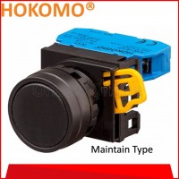 HOKOMO 22MM BLACK COLOR MAINTAINED PUSH BUTTON SWITCH, 1 NO (KW1B-A1E10B)