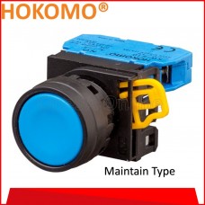 HOKOMO BLUE PUSH BUTTON FLUSH,  22MM ~ MAINTAIN TYPE ~ 1NO , (KW1B-A1E10S)