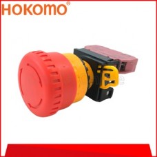 HOKOMO EMERGENCY STOP MUSHROOM PUSH BUTTON, 1NC ~ RED, (KW1B-V4E01R)