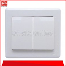 MK PVC 2 GANG 1 WAY SWITCH SOCKET, 10A, (E4782-W1-WHI)