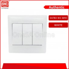 MK PVC 3 GANG 1 WAY SWITCH SOCKET, 10A, (E4783-W1-WHI)