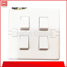 MK PVC 4 GANG 1 WAY SWITCH,  10A, (E8874-W1-WHI)