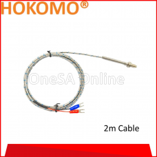 HOKOMO TYPE K M6 @ BSW 1/4 THERMOCOUPLE C/W 2MTR STAINLESS STEEL BRAIDED CABLE , (PS-C-2M)