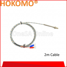 HOKOMO TYPE K M6 @ BSW 1/4 THERMOCOUPLE C/W 1MTR/2MTR/3MTR STAINLESS STEEL BRAIDED CABLE , (HTC-K-2M-1/4"BSW)