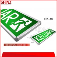 SHINZ LED SLIM-WALL KELUAR SIGN, (SHINZ-SK-16-M)