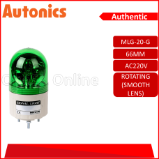 AUTONICS MENICS 66MM BULB REVOLVING WARNING SIGNAL LIGHT STUD MOUNT ROTATING(SMOOTH LENS) AC220V GREEN(MLG-20-G-A220)