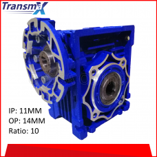 TRANSMAX WORM GEAR SPEED REDUCER, TNRV SERIES, IP 11MM~OP 14MM ~ RATIO 10, (TNRV030P090-11R10/OS14)